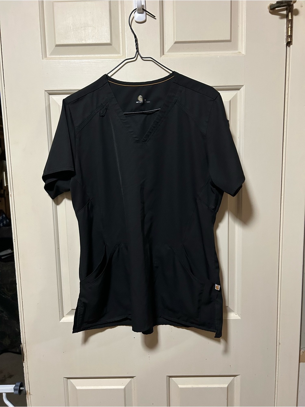Carhartt Black Women’s Short-Sleeve V-Neck Scrub Top